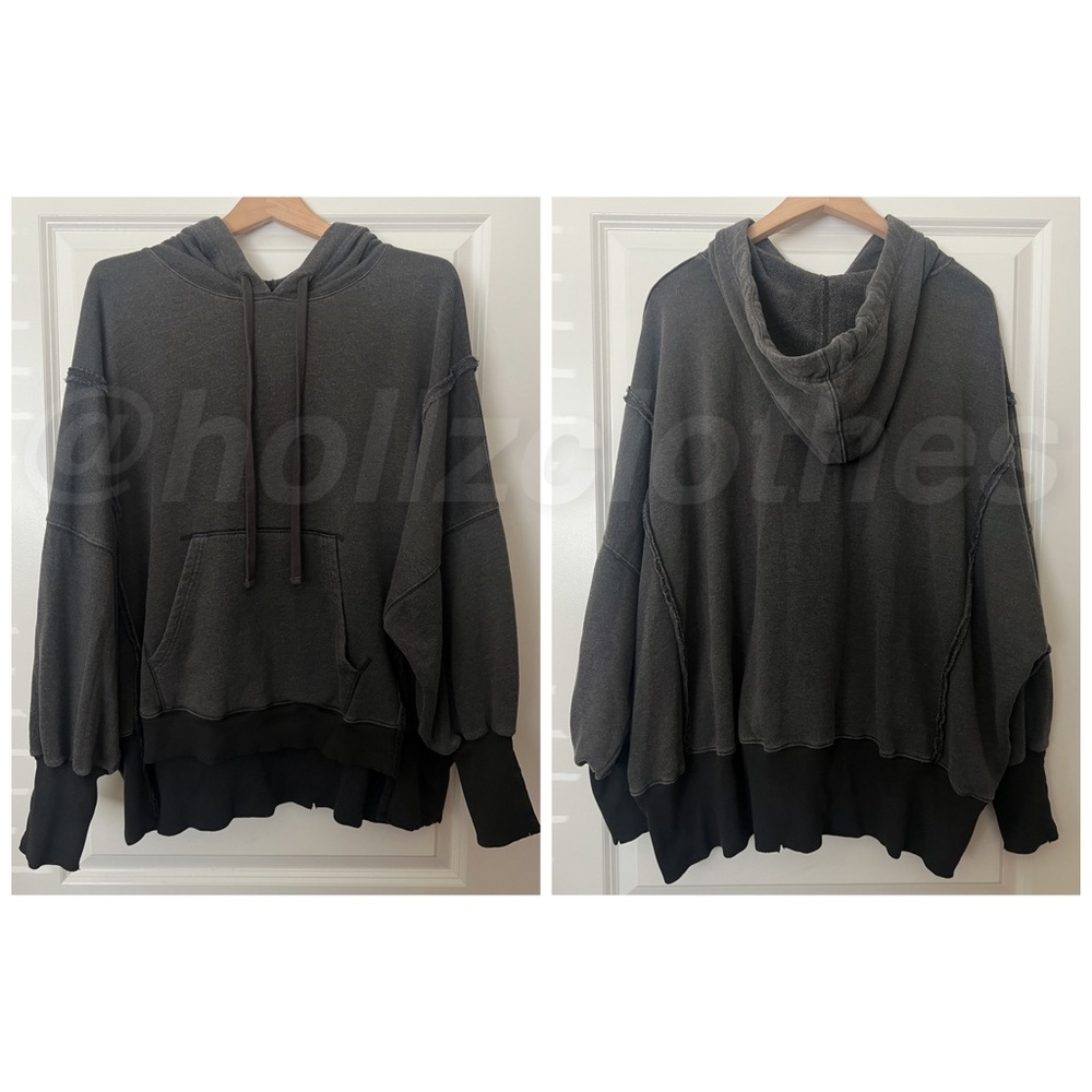 NWOT Free People Camden Pullover Hoodie Washed Black S - Picture 4 of 12